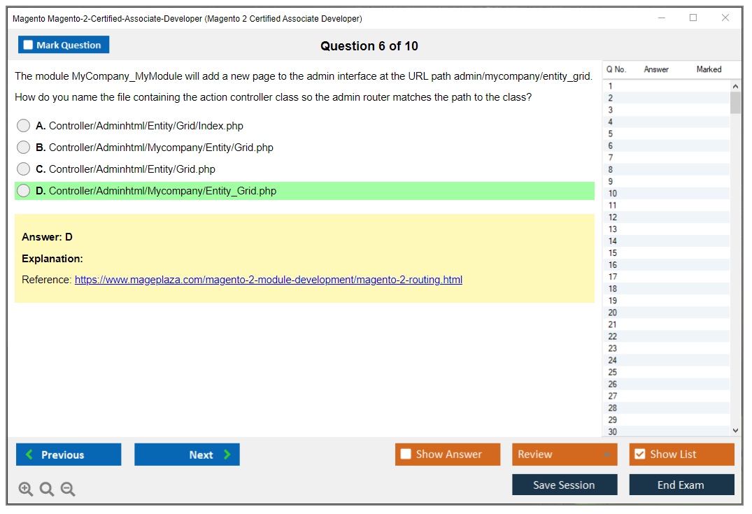 Magento Magento-2-Certified-Associate-Developer Magento 2 Certified Associate Developer Exam Practice test exam simulator test engine exam dumps questions answers Image 6