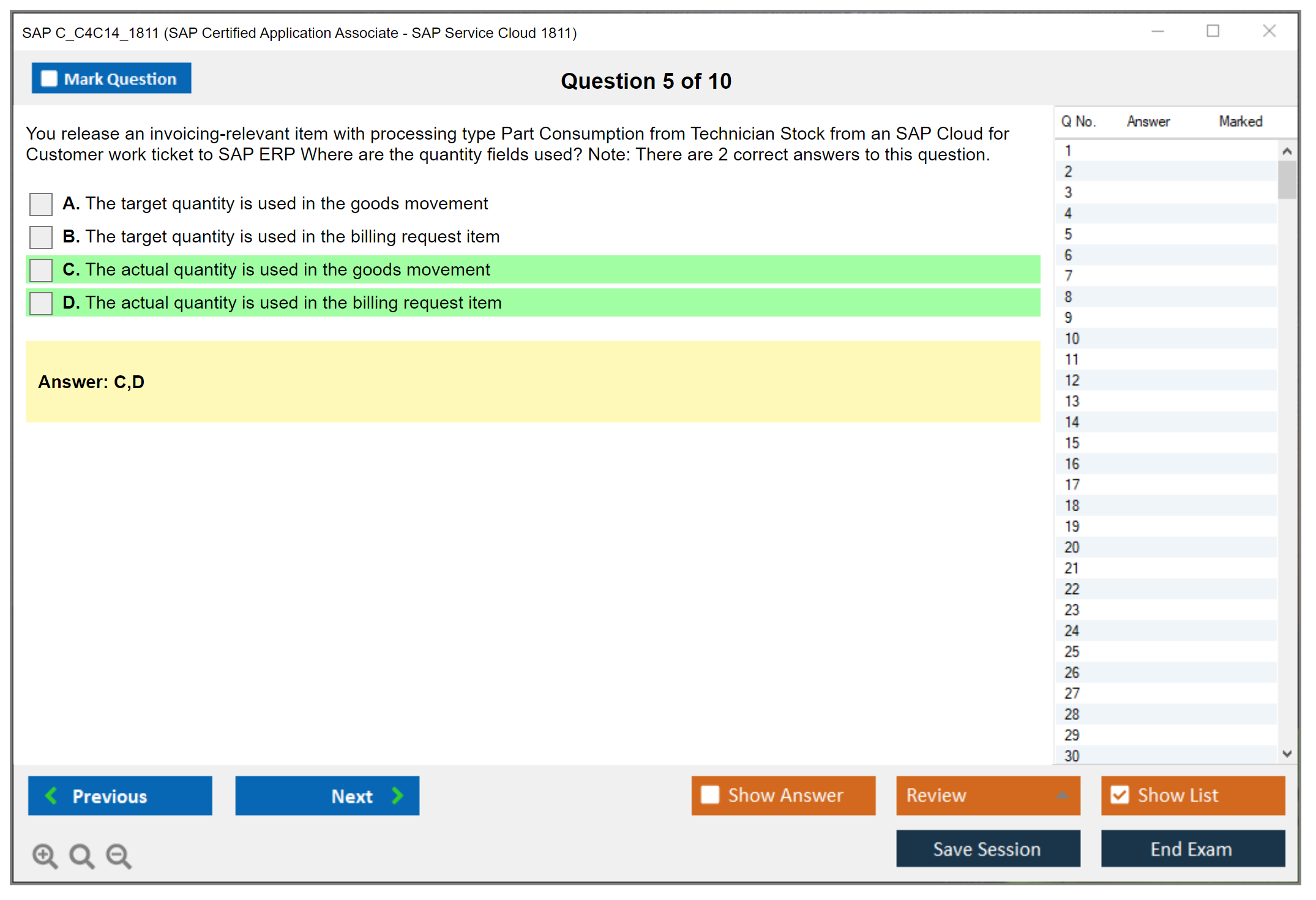 SAP C_C4C14_1811 SAP Certified Application Associate - SAP Service Cloud 1811 Practice test exam simulator test engine exam dumps questions answers Image 5