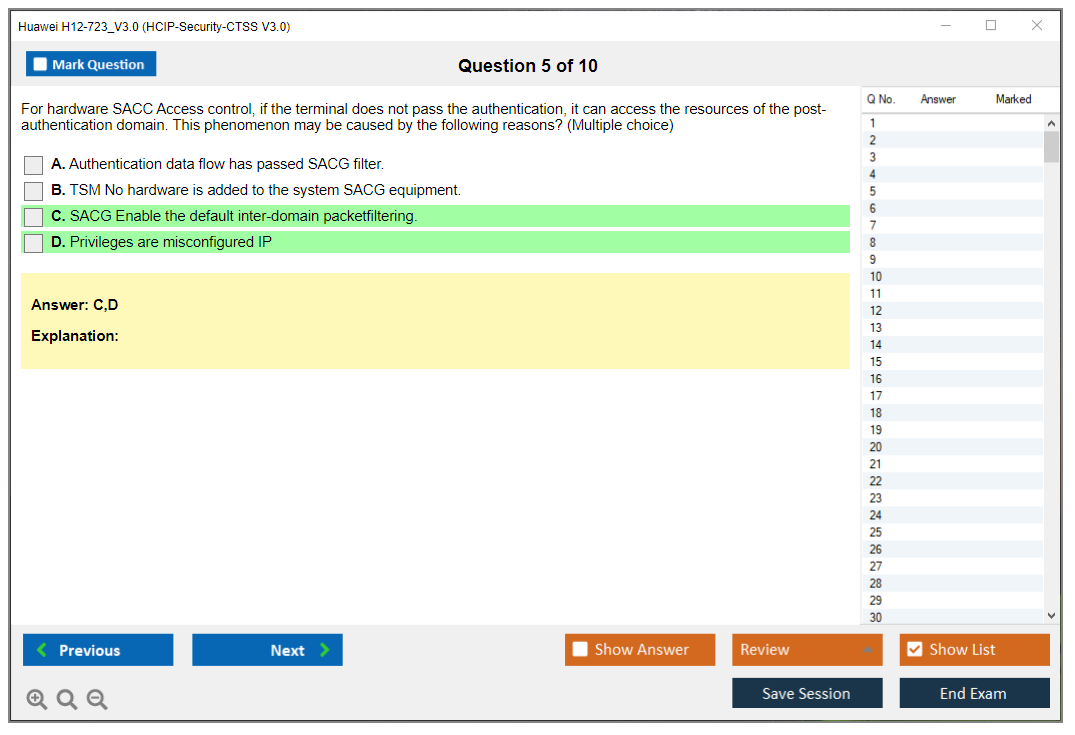Huawei H12-723_V3.0 HCIP-Security-CTSS V3.0 Practice test exam simulator test engine exam dumps questions answers Image 5