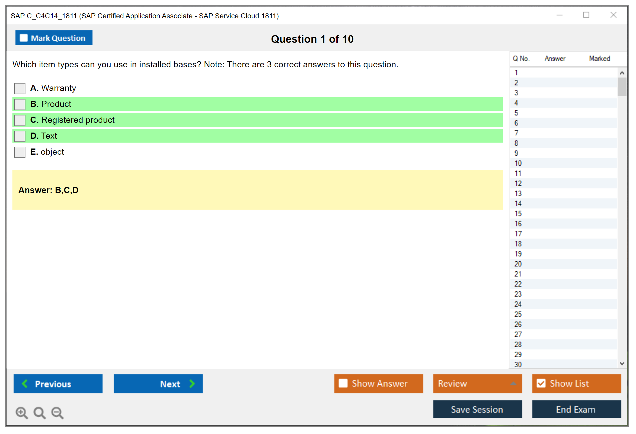 SAP C_C4C14_1811 SAP Certified Application Associate - SAP Service Cloud 1811 Practice test exam simulator test engine exam dumps questions answers Image 1
