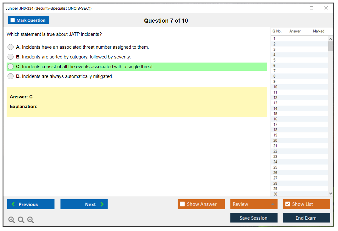 Juniper JN0-334 Security-Specialist (JNCIS-SEC) Practice test exam simulator test engine exam dumps questions answers Image 7