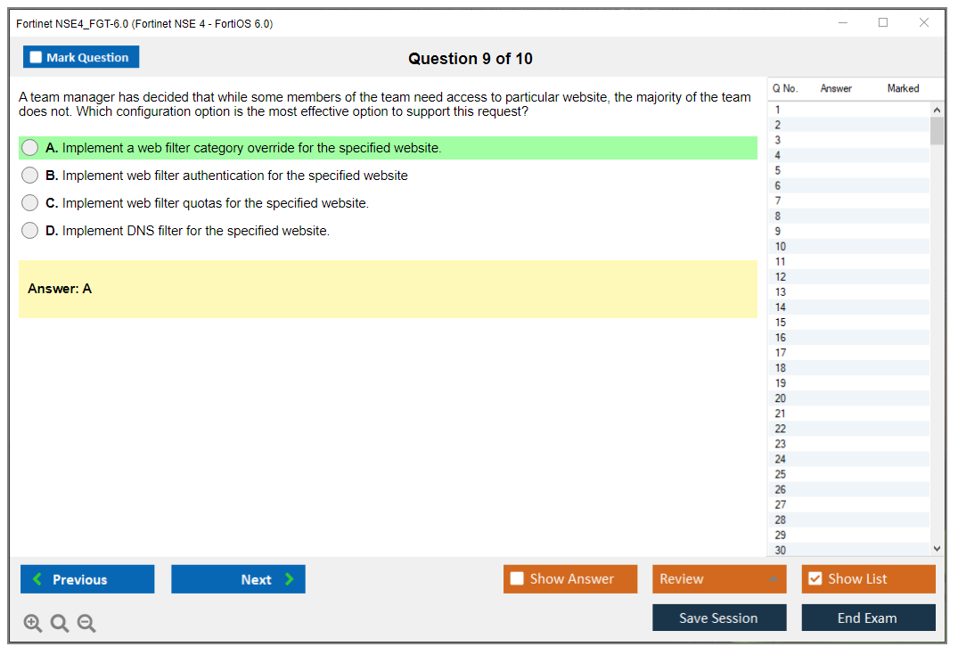 Fortinet NSE4_FGT-6.0 Fortinet NSE 4 - FortiOS 6.0 Practice test exam simulator test engine exam dumps questions answers Image 9
