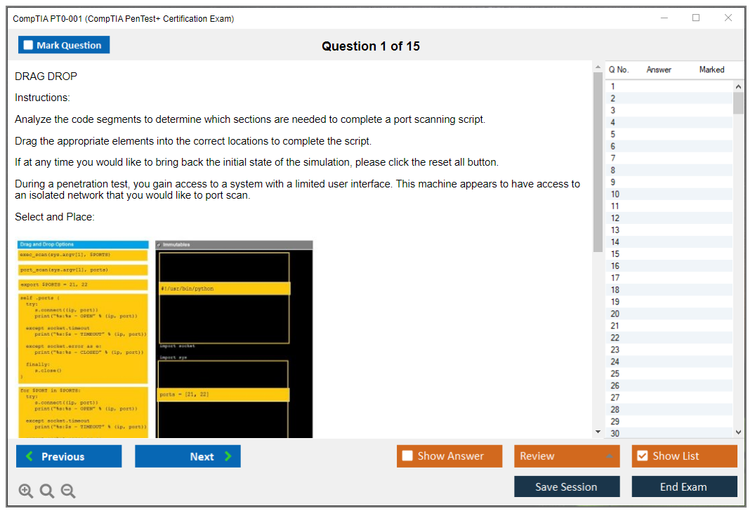 CompTIA PT0-001 CompTIA PenTest+ Certification Exam Practice test exam simulator test engine exam dumps questions answers Image 1