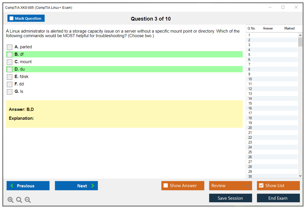 CompTIA XK0-005 CompTIA Linux+ Exam Practice test exam simulator test engine exam dumps questions answers Image 3