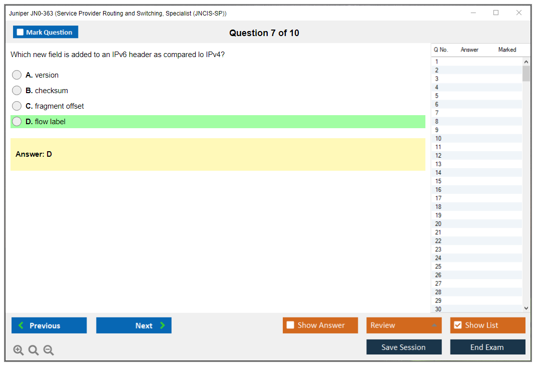 Juniper JN0-363 Service Provider Routing and Switching, Specialist (JNCIS-SP) Practice test exam simulator test engine exam dumps questions answers Image 7