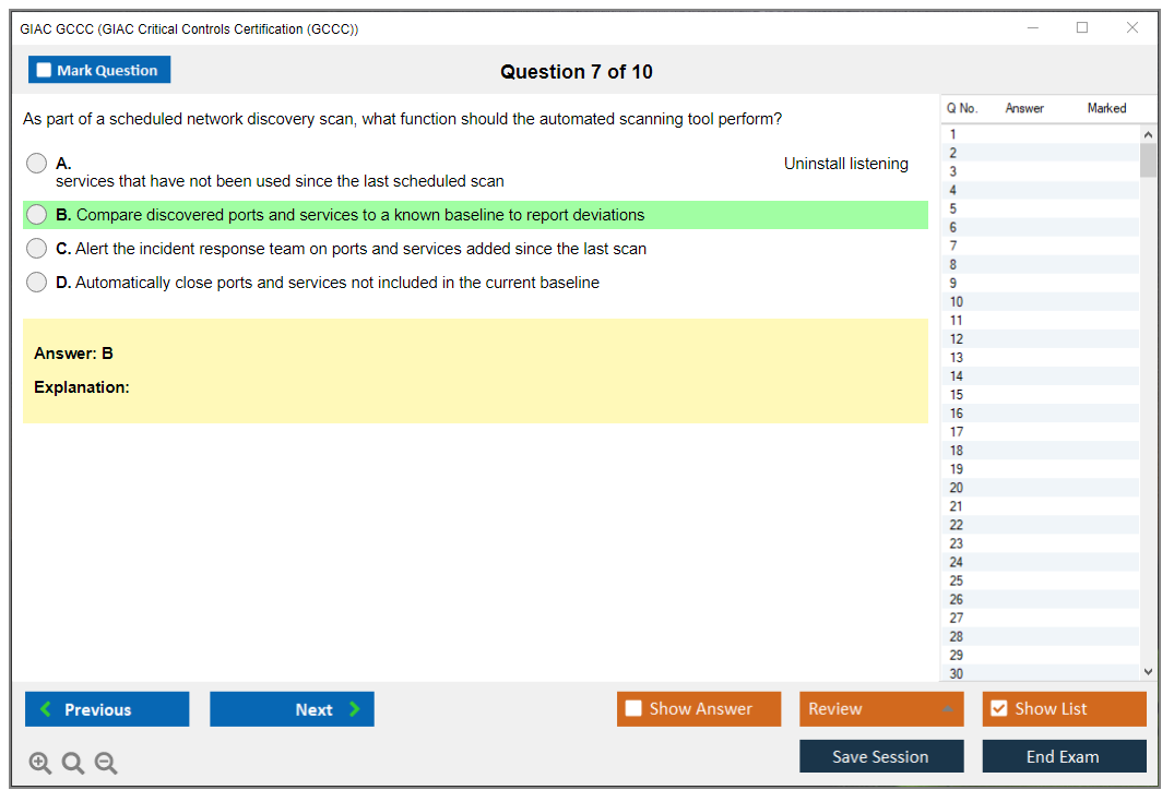 GIAC GCCC GIAC Critical Controls Certification (GCCC) Practice test exam simulator test engine exam dumps questions answers Image 7