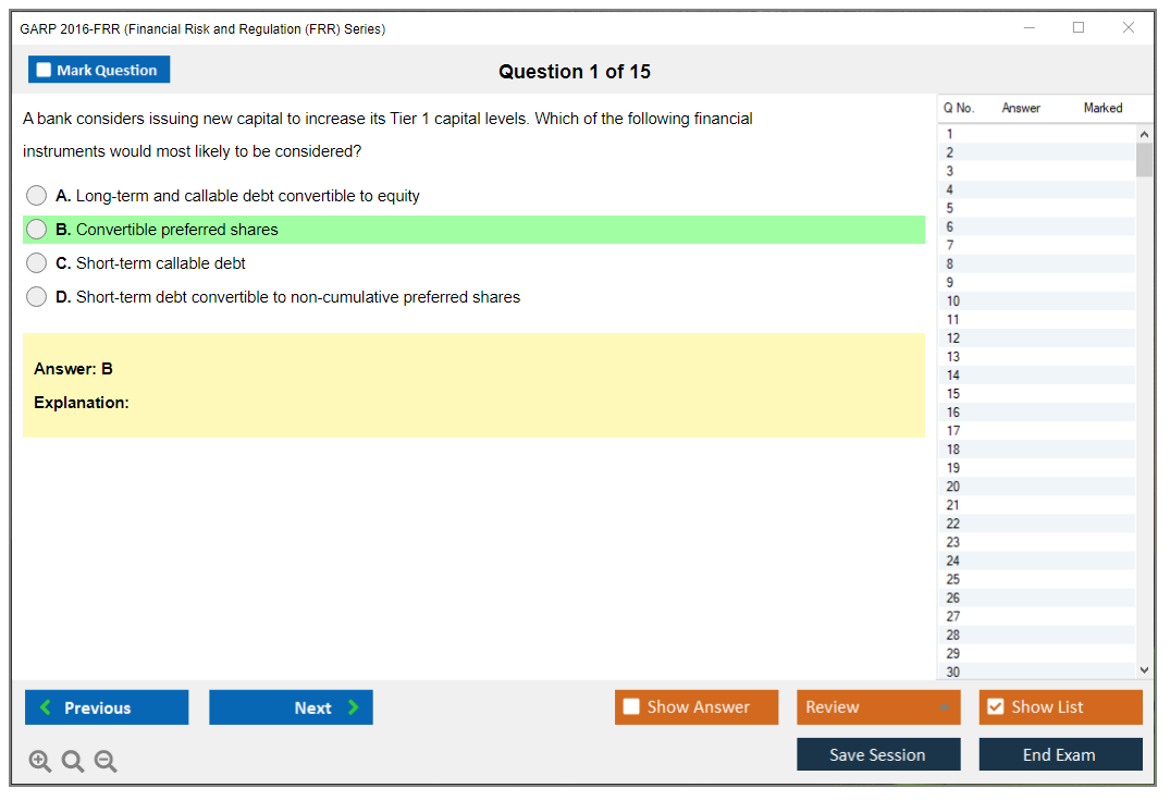 GARP 2016-FRR Financial Risk and Regulation (FRR) Series Practice test exam simulator test engine exam dumps questions answers Image 1
