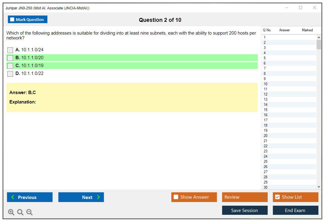 Juniper JN0-250 Mist AI. Associate (JNCIA-MistAI) Practice test exam simulator test engine exam dumps questions answers Image 2