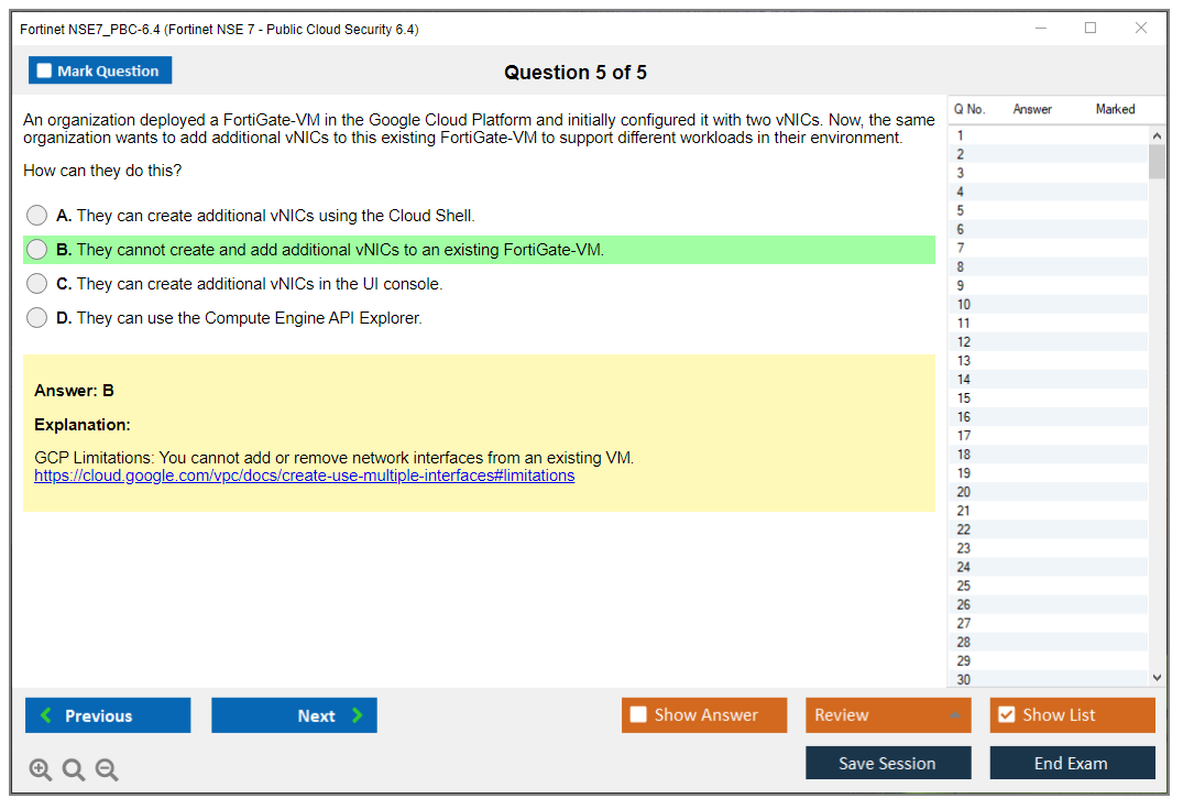 Fortinet NSE7_PBC-6.4 Fortinet NSE 7 - Public Cloud Security 6.4 Practice test exam simulator test engine exam dumps questions answers Image 5
