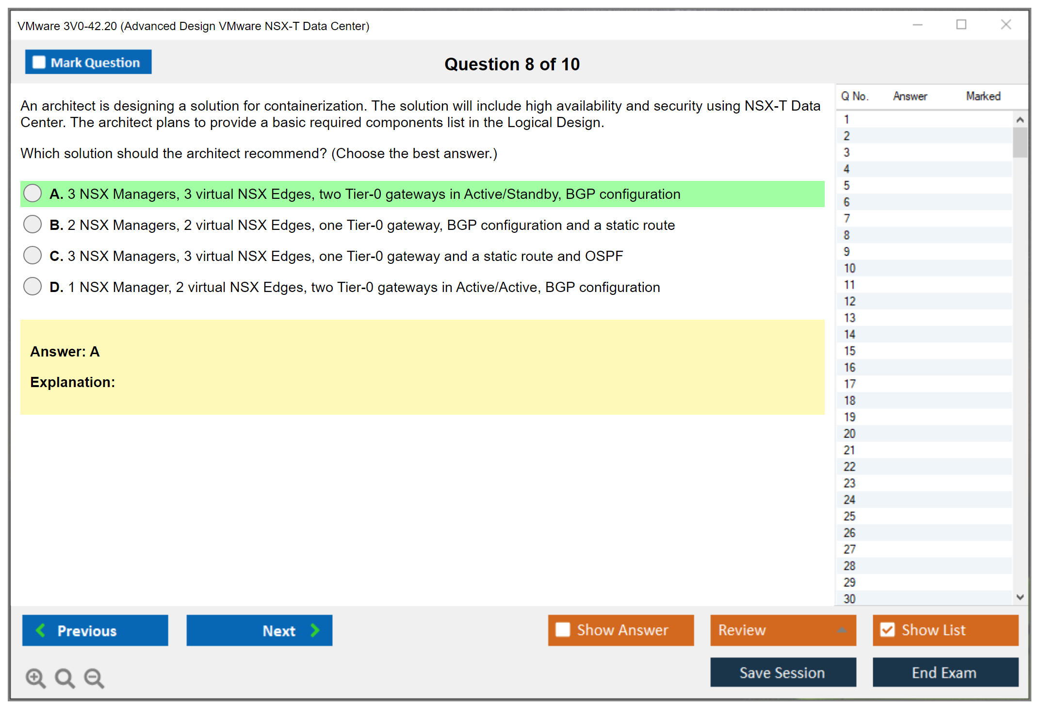 VMware 3V0-42.20 Advanced Design VMware NSX-T Data Center Practice test exam simulator test engine exam dumps questions answers Image 8