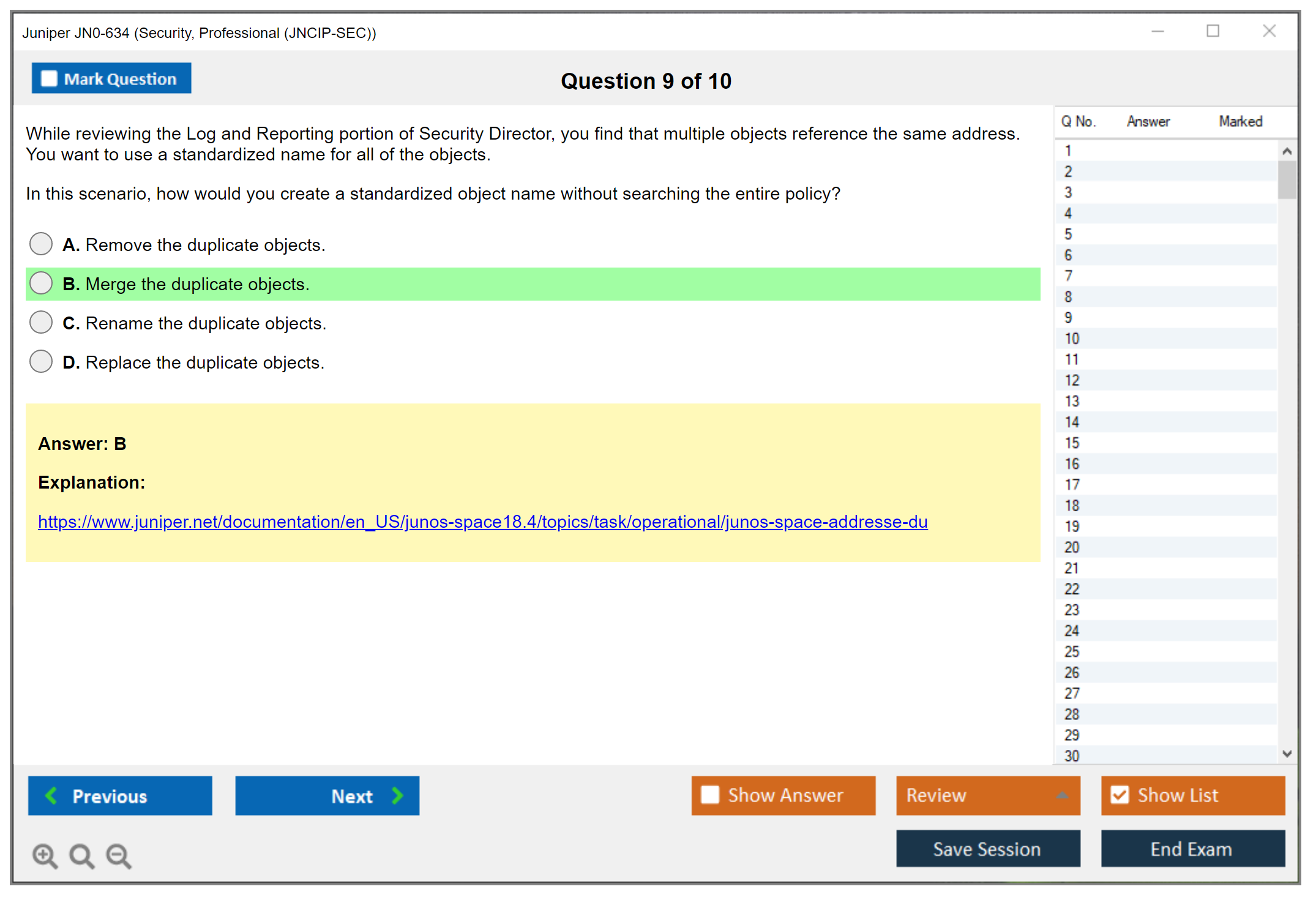 Juniper JN0-634 Security, Professional (JNCIP-SEC) Practice test exam simulator test engine exam dumps questions answers Image 9
