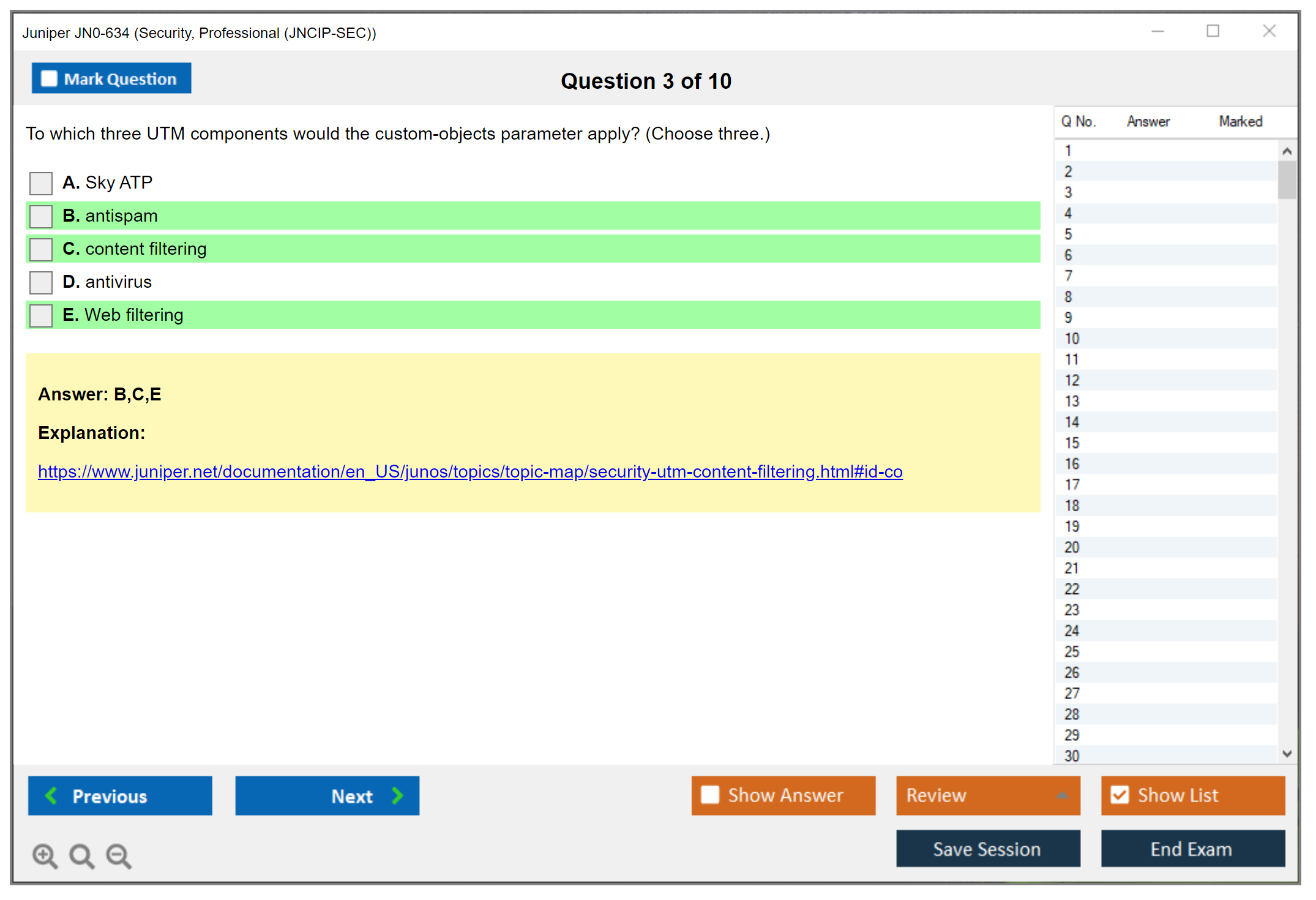Juniper JN0-634 Security, Professional (JNCIP-SEC) Practice test exam simulator test engine exam dumps questions answers Image 3