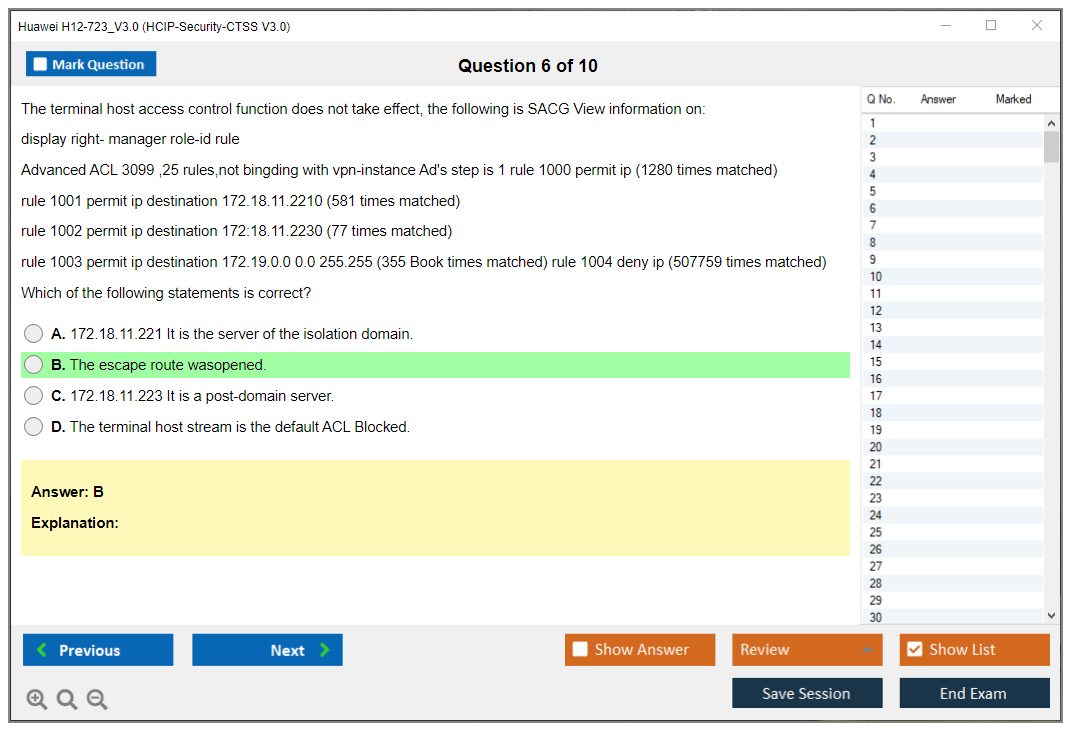 Huawei H12-723_V3.0 HCIP-Security-CTSS V3.0 Practice test exam simulator test engine exam dumps questions answers Image 6