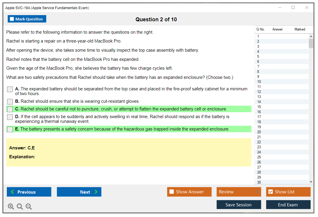 Apple SVC-19A Apple Service Fundamentals Exam Practice test exam simulator test engine exam dumps questions answers Image 2