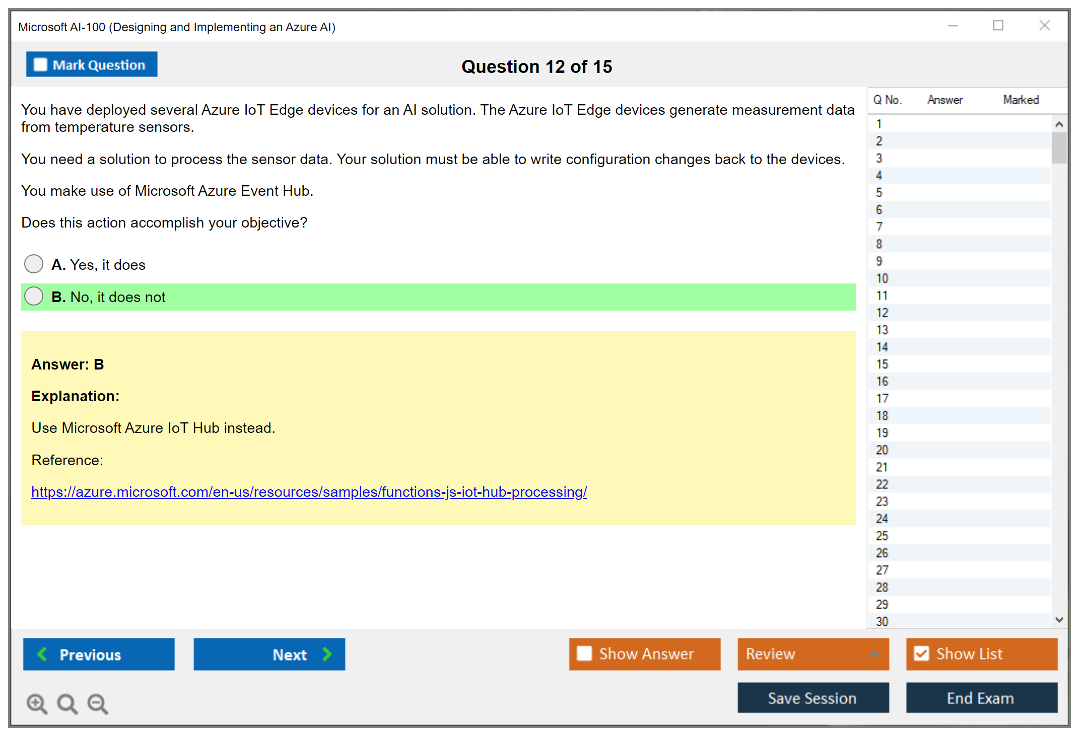 Microsoft AI-100 Designing and Implementing an Azure AI Practice test exam simulator test engine exam dumps questions answers Image 12