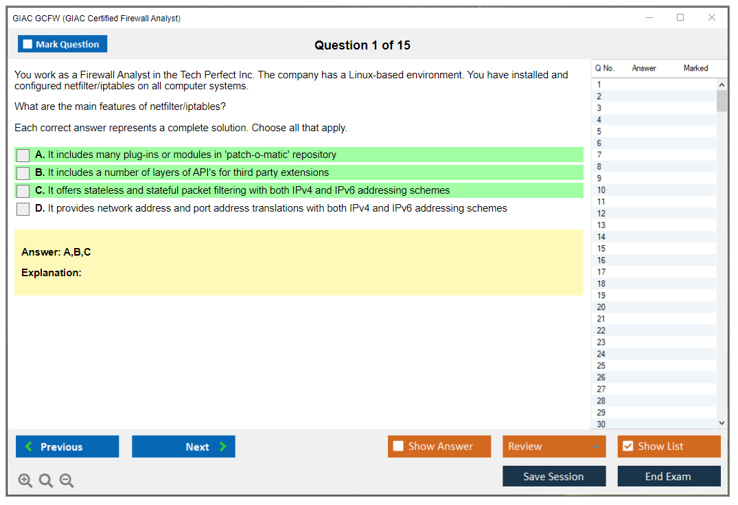 GIAC GCFW GIAC Certified Firewall Analyst Practice test exam simulator test engine exam dumps questions answers Image 1