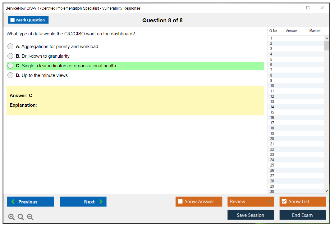 ServiceNow CIS-VR Certified Implementation Specialist - Vulnerability Response Practice test exam simulator test engine exam Prep practice test questions answers Image 8