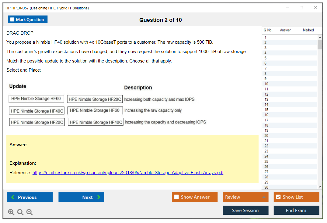 HP HPE0-S57 Designing HPE Hybrid IT Solutions Practice test exam simulator test engine exam dumps questions answers Image 2