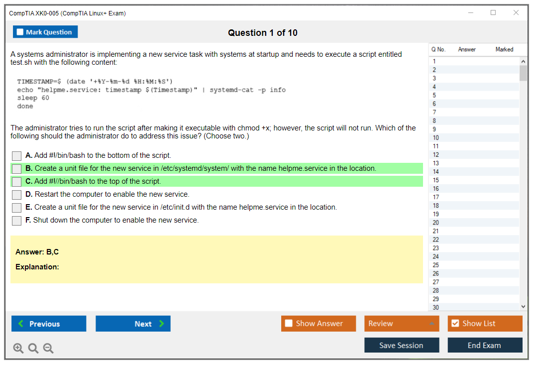 CompTIA XK0-005 CompTIA Linux+ Exam Practice test exam simulator test engine exam dumps questions answers Image 1