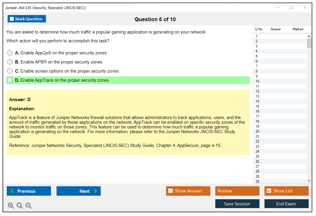 Juniper JN0-335 Security, Specialist (JNCIS-SEC) Practice test exam simulator test engine exam dumps questions answers Image 6