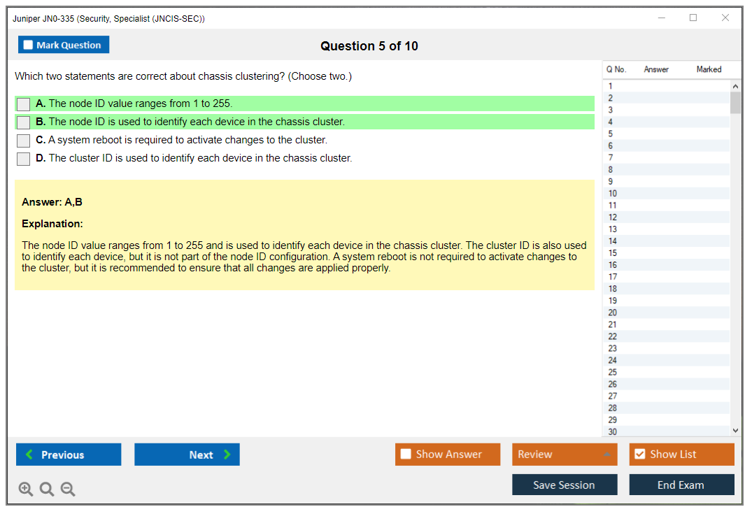Juniper JN0-335 Security, Specialist (JNCIS-SEC) Practice test exam simulator test engine exam dumps questions answers Image 5