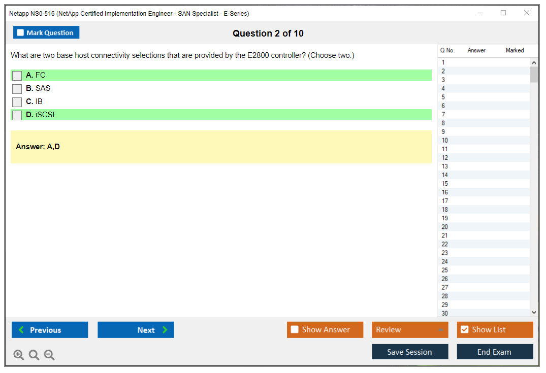 Netapp NS0-516 NetApp Certified Implementation Engineer - SAN Specialist - E-Series Practice test exam simulator test engine exam dumps questions answers Image 2
