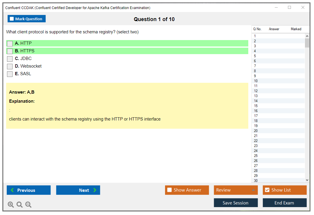 Confluent CCDAK Confluent Certified Developer for Apache Kafka Certification Examination Practice test exam simulator test engine exam dumps questions answers Image 1