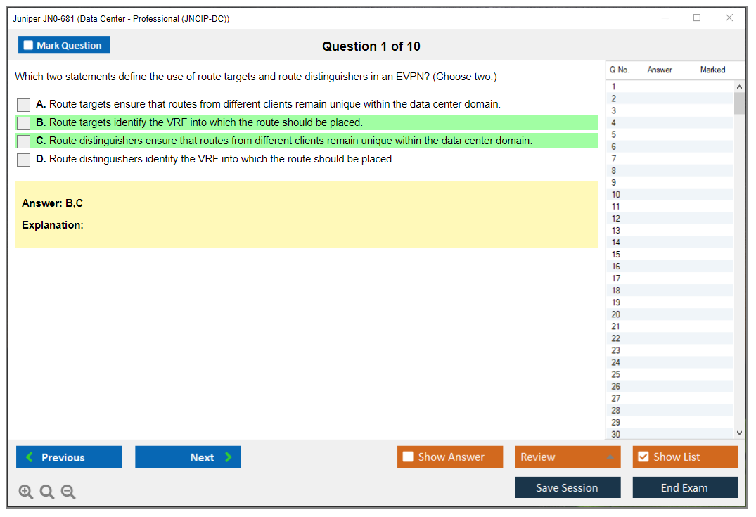 Juniper JN0-681 Data Center - Professional (JNCIP-DC) Practice test exam simulator test engine exam dumps questions answers Image 1
