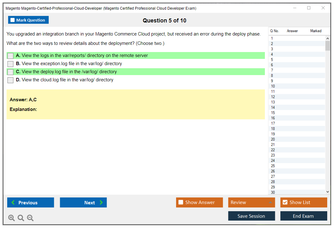 Magento Magento-Certified-Professional-Cloud-Developer Magento Certified Professional Cloud Developer Exam Practice test exam simulator test engine exam dumps questions answers Image 5