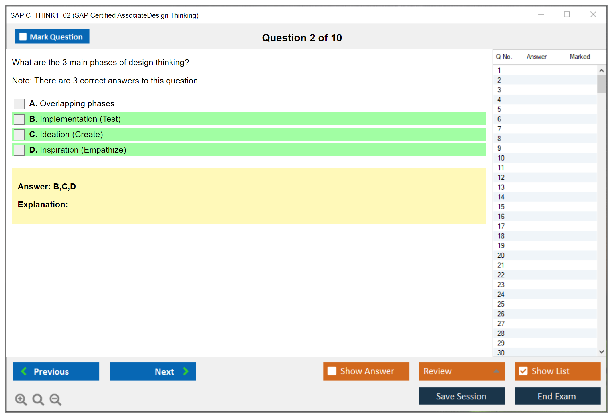 SAP C_THINK1_02 SAP Certified Associate - Design Thinking Practice test exam simulator test engine exam dumps questions answers Image 2