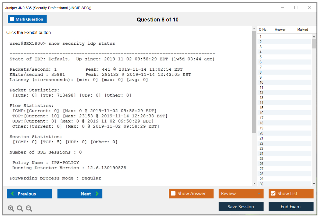 Juniper JN0-635 Security-Professional (JNCIP-SEC) Practice test exam simulator test engine exam dumps questions answers Image 8