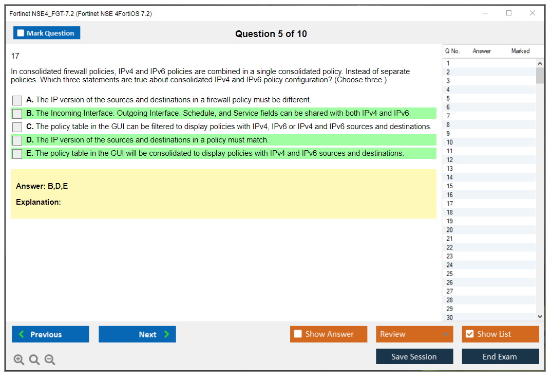 Fortinet NSE4_FGT-7.2 Fortinet NSE 4 - FortiOS 7.2 Practice test exam simulator test engine exam dumps questions answers Image 5