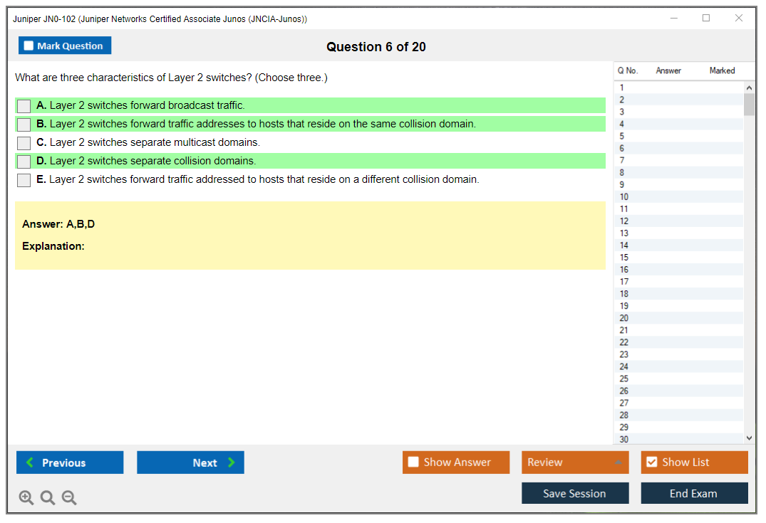 Juniper JN0-102 Juniper Networks Certified Associate Junos (JNCIA-Junos) Practice test exam simulator test engine exam dumps questions answers Image 6