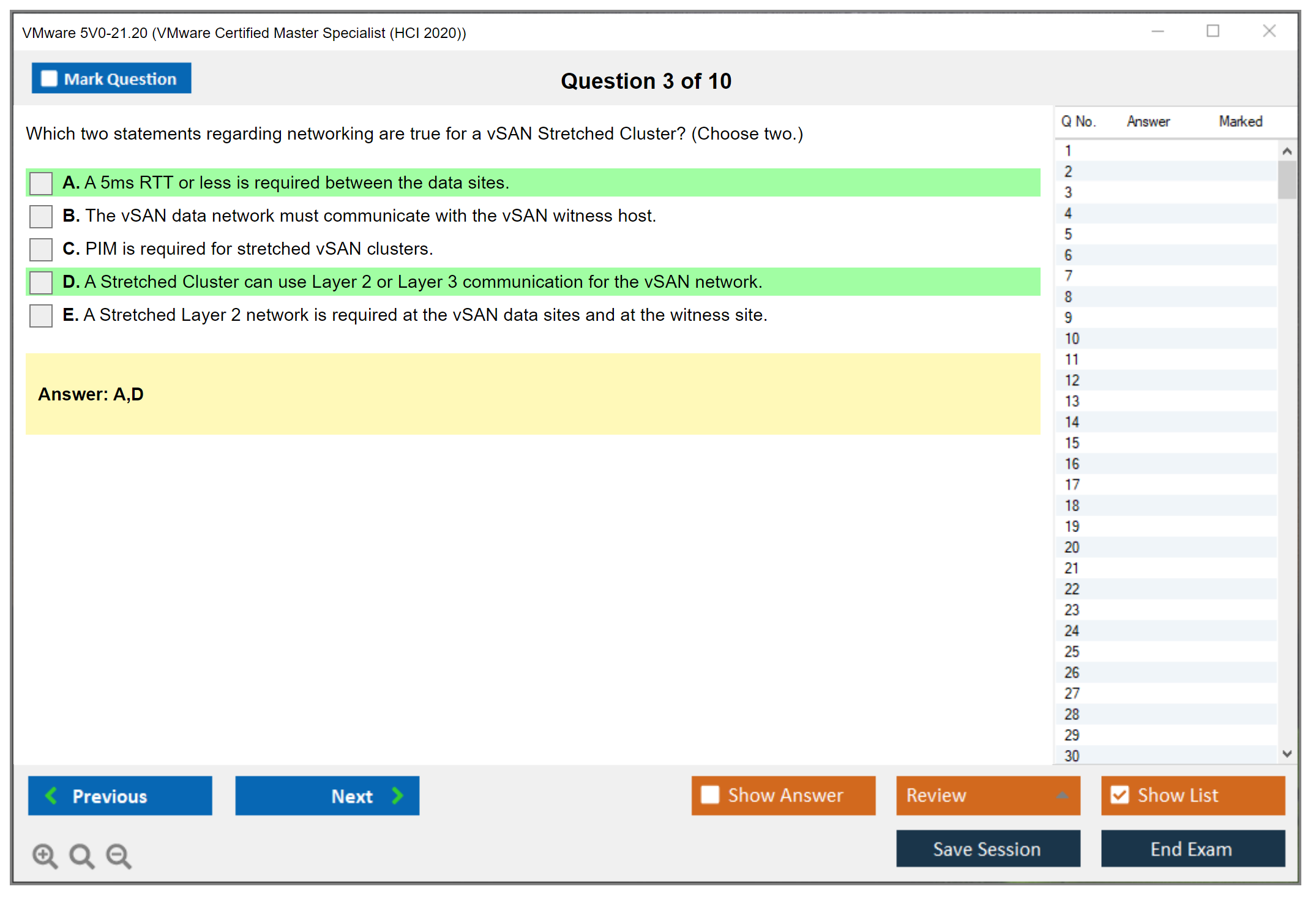 VMware 5V0-21.20 VMware Certified Master Specialist (HCI 2020) Practice test exam simulator test engine exam dumps questions answers Image 3