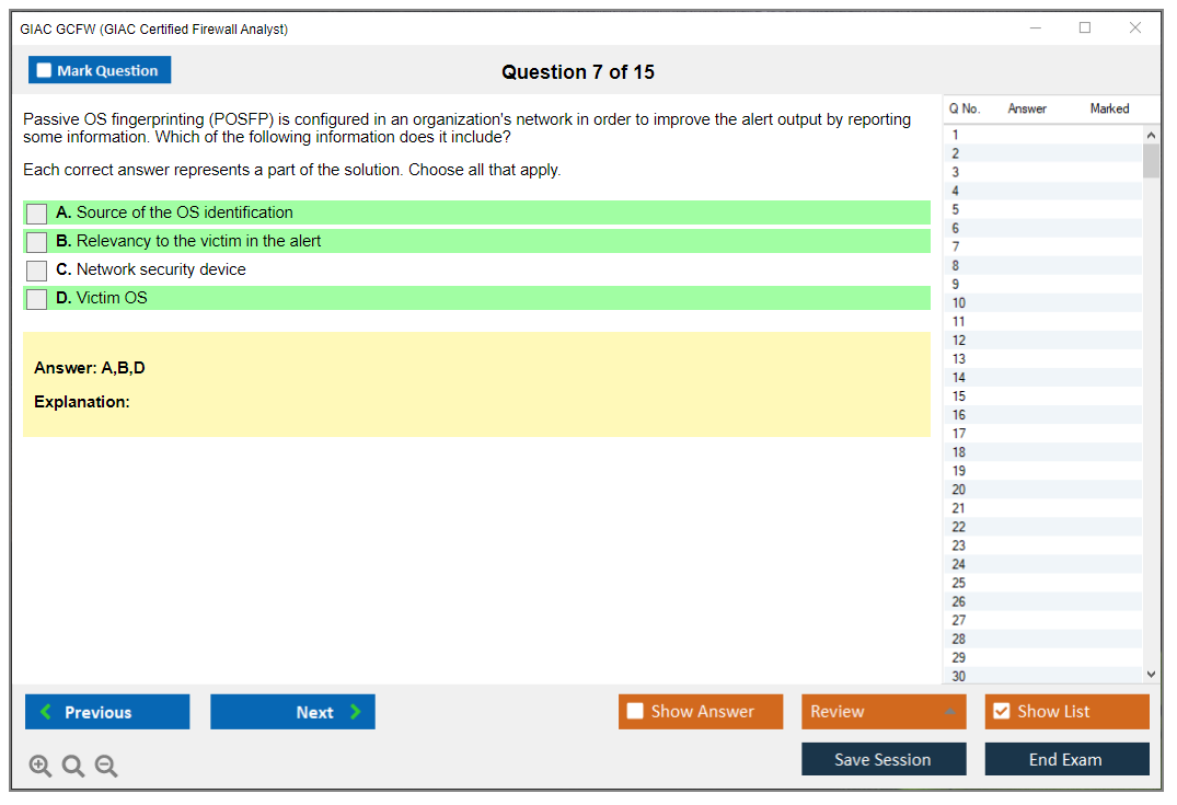 GIAC GCFW GIAC Certified Firewall Analyst Practice test exam simulator test engine exam dumps questions answers Image 7