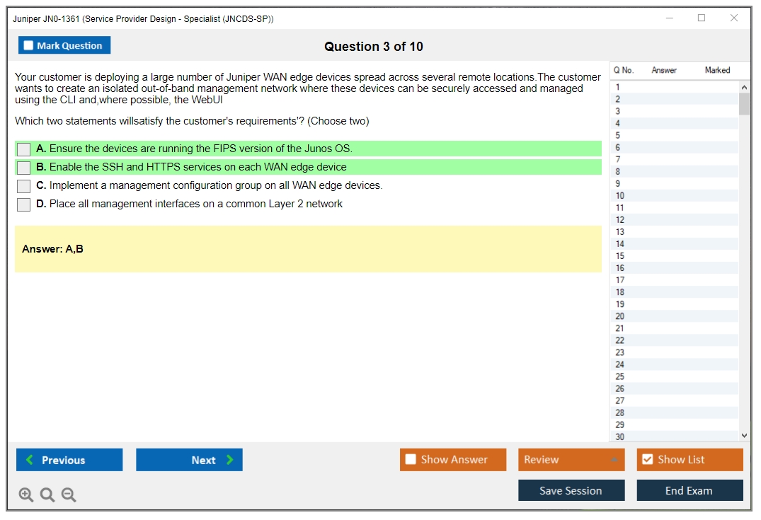 Juniper JN0-1361 Service Provider Design - Specialist (JNCDS-SP) Practice test exam simulator test engine exam dumps questions answers Image 3