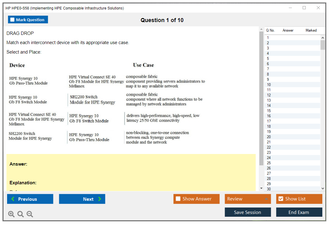 HP HPE0-S58 Implementing HPE Composable Infrastructure Solutions Practice test exam simulator test engine exam Prep practice test questions answers Image 1