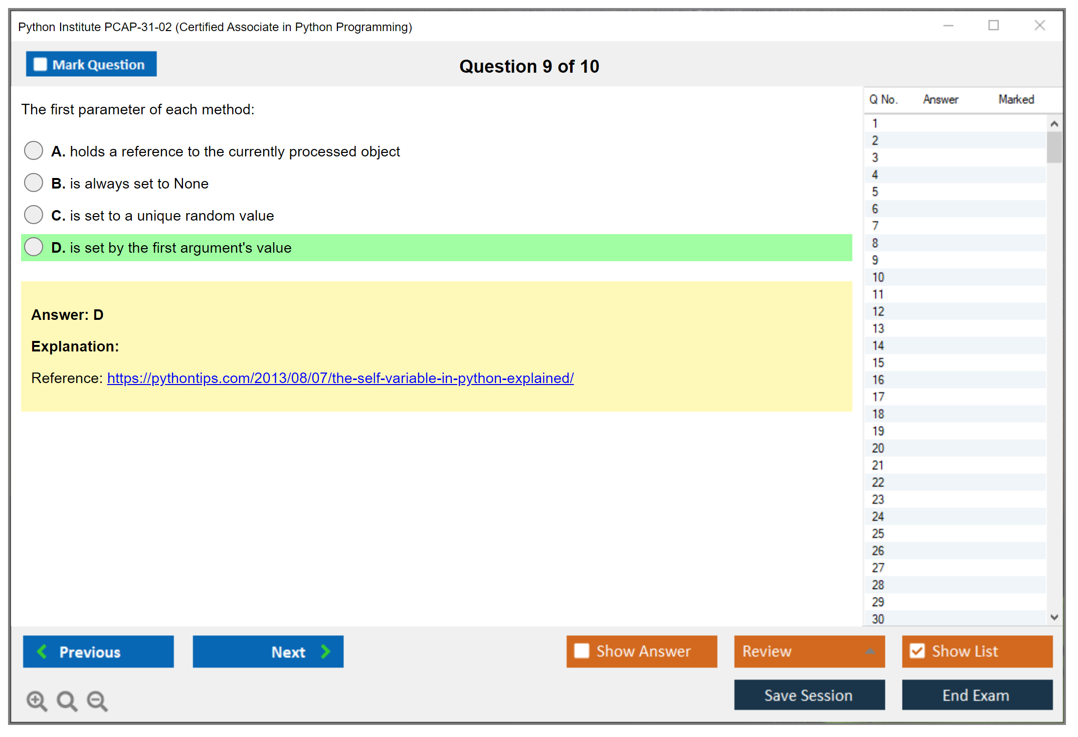 Python Institute PCAP-31-02 Certified Associate in Python Programming Practice test exam simulator test engine exam dumps questions answers Image 9