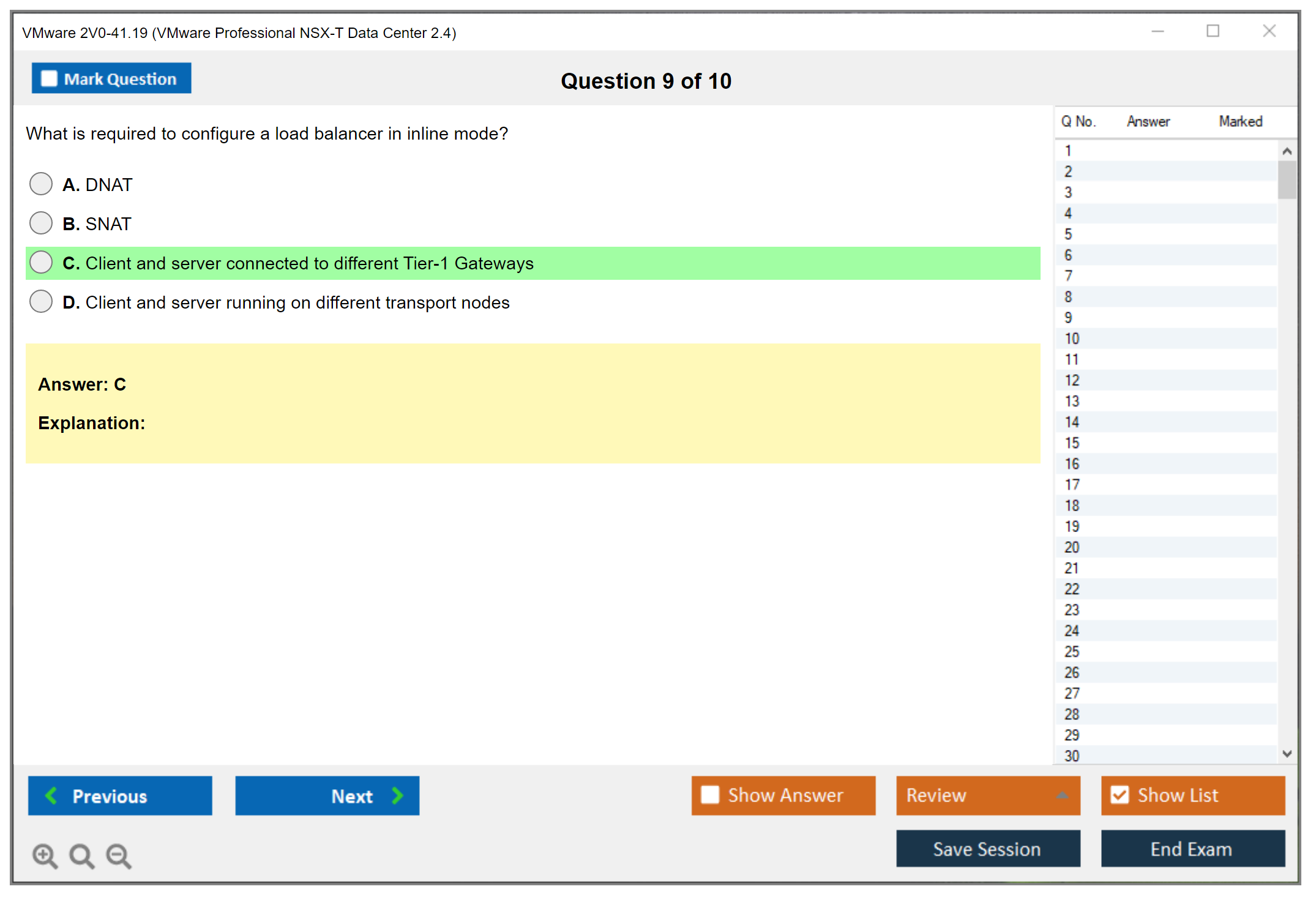 VMware 2V0-41.19 VMware Professional NSX-T Data Center 2.4 Practice test exam simulator test engine exam dumps questions answers Image 9