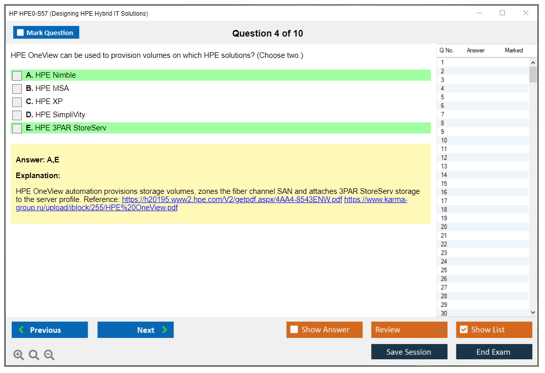 HP HPE0-S57 Designing HPE Hybrid IT Solutions Practice test exam simulator test engine exam dumps questions answers Image 4