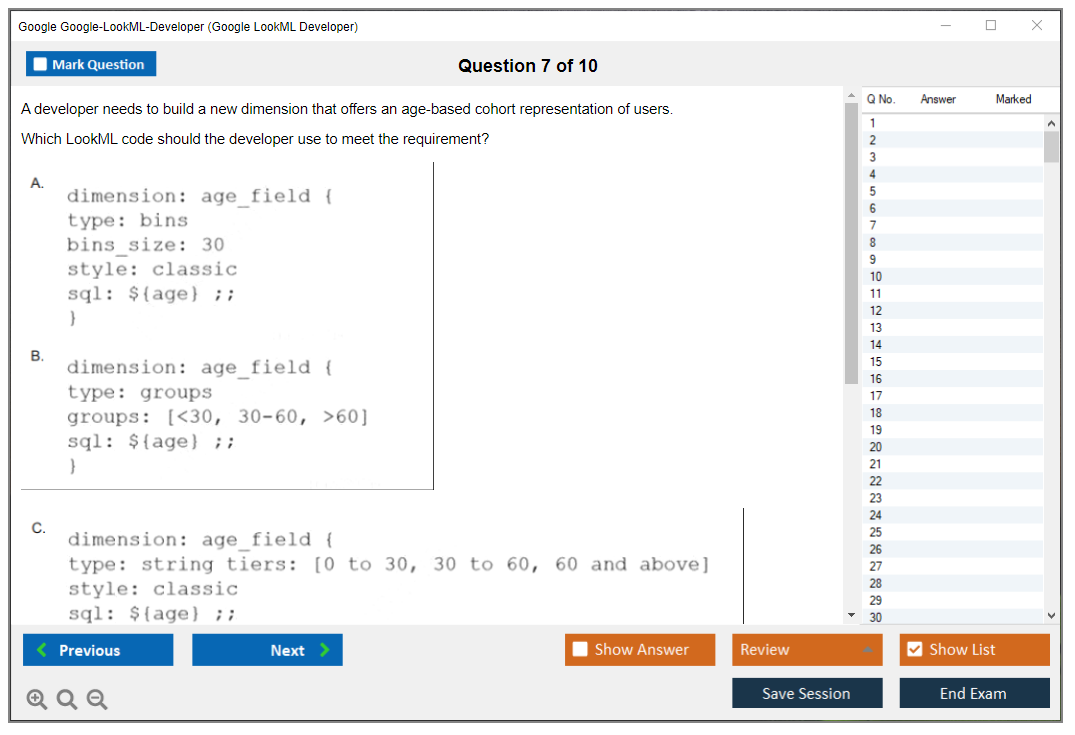 Google Google-LookML-Developer Google LookML Developer Practice test exam simulator test engine exam Prep practice test questions answers Image 7