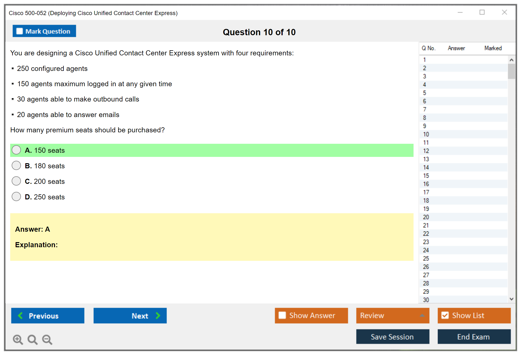 Cisco 500-052 Deploying Cisco Unified Contact Center Express Practice test exam simulator test engine exam dumps questions answers Image 10