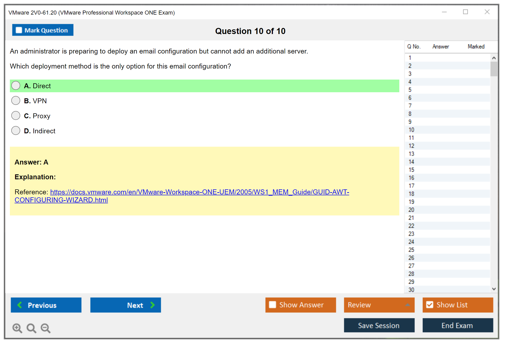 VMware 2V0-61.20 VMware Professional Workspace ONE Exam Practice test exam simulator test engine exam dumps questions answers Image 10