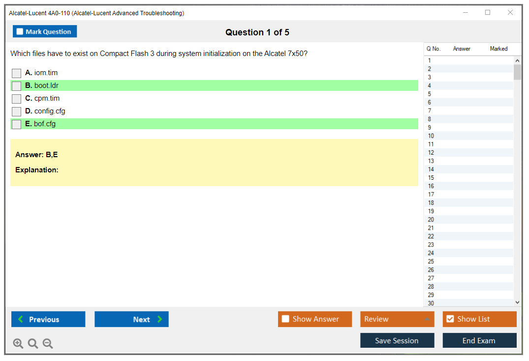 Alcatel-Lucent 4A0-110 Alcatel-Lucent Advanced Troubleshooting Practice test exam simulator test engine exam dumps questions answers Image 1