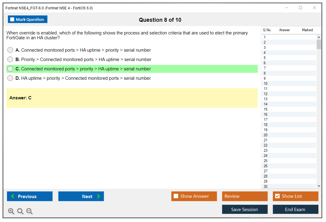 Fortinet NSE4_FGT-6.0 Fortinet NSE 4 - FortiOS 6.0 Practice test exam simulator test engine exam dumps questions answers Image 8
