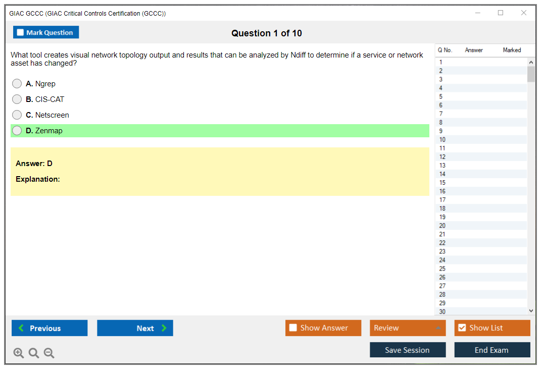 GIAC GCCC GIAC Critical Controls Certification (GCCC) Practice test exam simulator test engine exam dumps questions answers Image 1