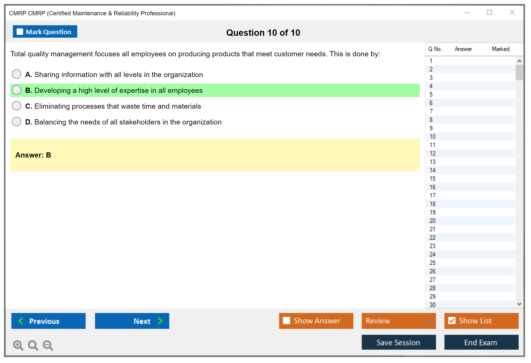 CMRP CMRP Certified Maintenance & Reliability Professional Practice test exam simulator test engine exam Prep practice test questions answers Image 10