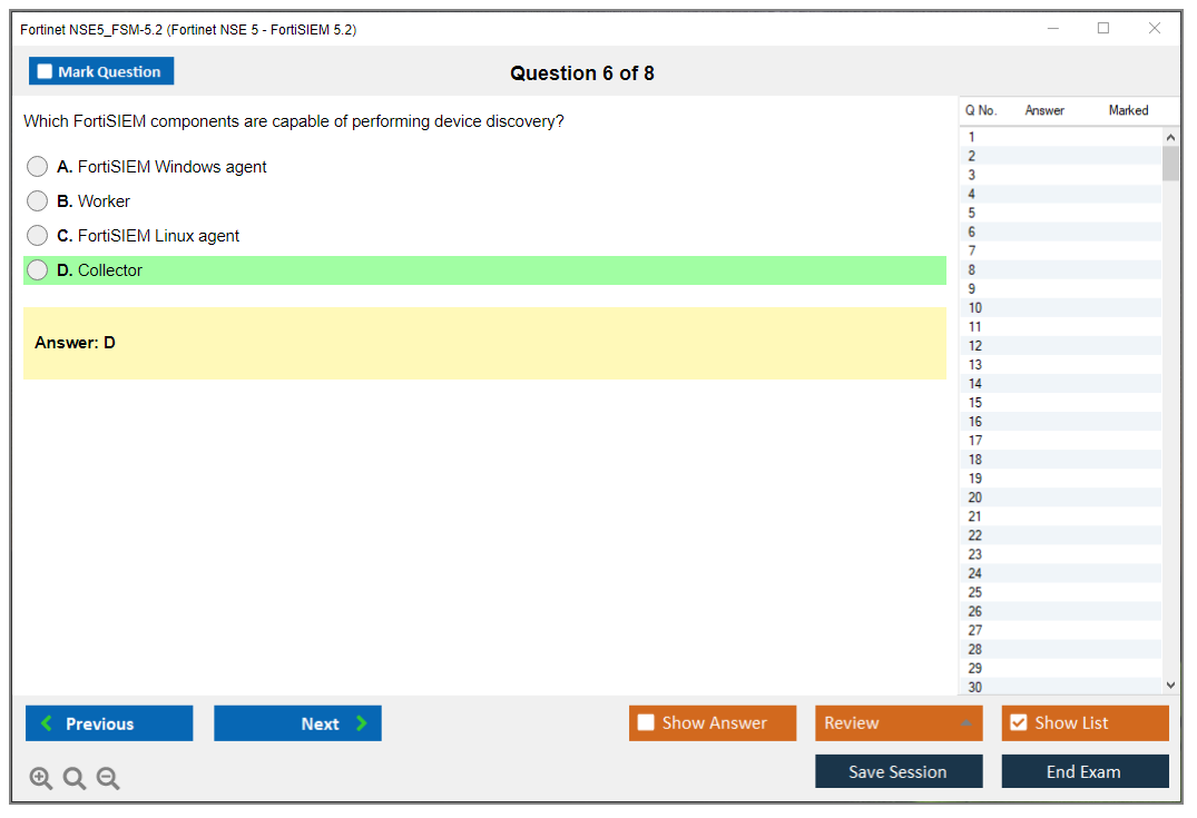 Fortinet NSE5_FSM-5.2 Fortinet NSE 5 - FortiSIEM 5.2 Practice test exam simulator test engine exam dumps questions answers Image 6