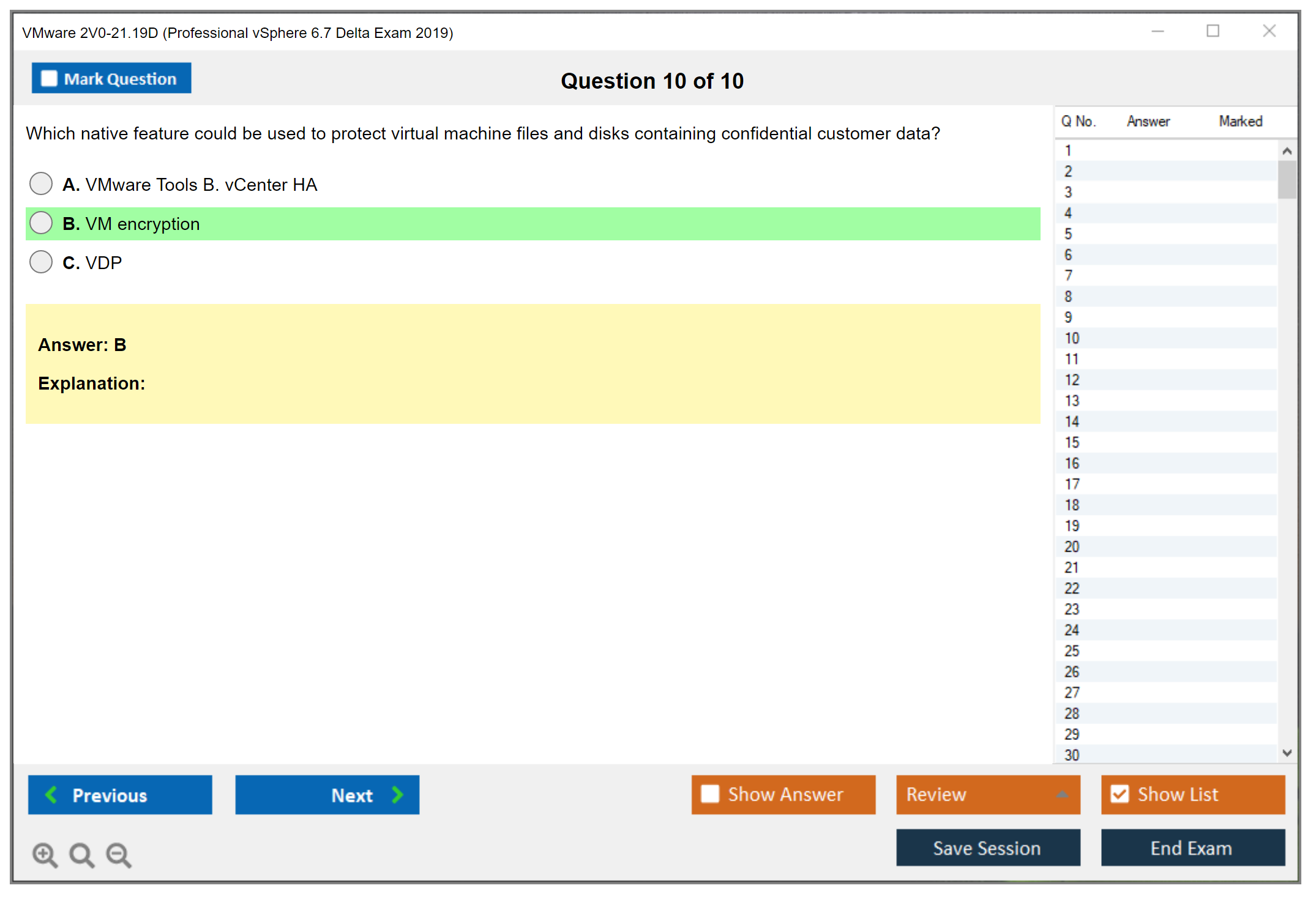 VMware 2V0-21.19D Professional vSphere 6.7 Delta Exam 2019 Practice test exam simulator test engine exam dumps questions answers Image 10