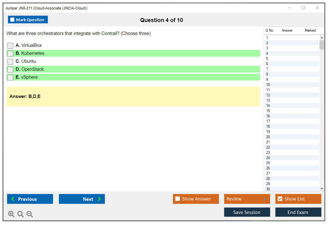 Juniper JN0-211 Cloud-Associate (JNCIA-Cloud) Practice test exam simulator test engine exam dumps questions answers Image 4
